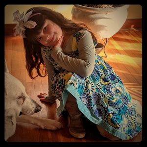 Girls VINTAGE long cotton dress